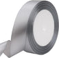 Gray Solid Satin Ribbon 1 Inch 25 Yards Solid Polyester Fabric Ribbon for Gift Wrapping Wedding Christmas Baby Shower Birthday Party Decoration Handmade Immortal Flower Craft
