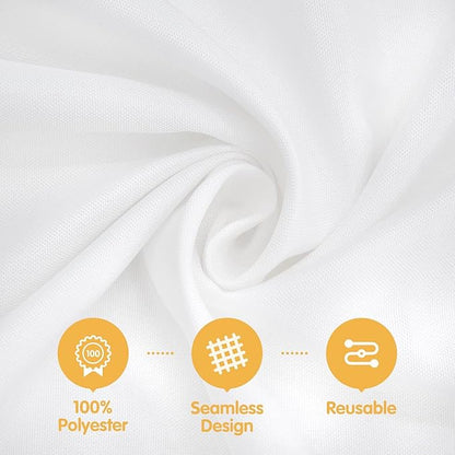BRILLMAX 6 Pack White Tablecloths for 6 Foot Rectangle Tables 90 x 132 Inch - 6ft Rectangular Bulk Linen Polyester Fabric Washable Cloth Cover for Wedding Reception Banquet Birthday Party