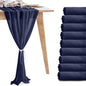 10 Pack 10ft Navy Blue Chiffon Table Runners Wedding Table Runner Sheer Romantic Tulle Table Runner for Christmas Wedding Bridal Tea Party Baby Shower Birthday Party Table Decorations(120 x 12 in)