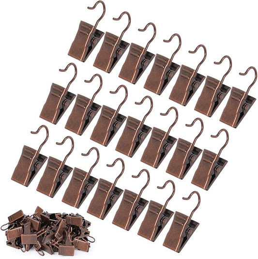 JANYUN 120 Pack Clip Hook Set Stainless Curtain Clips for Curtain Photos Home Decoration Art Craft Dispaly Hang Clip (Copper)