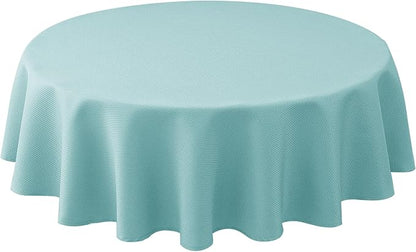 Biscaynebay Round Tablecloth 70 Inch-Auqa Blue Outdoor Fabric Table Cover-Small Circle Folding Table Cloths Linen Water Resistant for Kitchen Dining Picnic Patio Outdoor Party Restaurant Tables