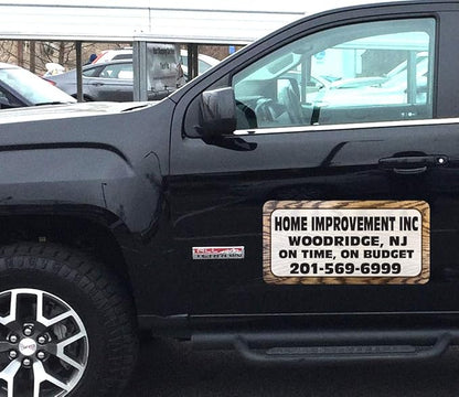 Car Magnet Signs Custom - 24"x12" (Set of 2), 30-mil Thickness with Rounded Corners (Wood)