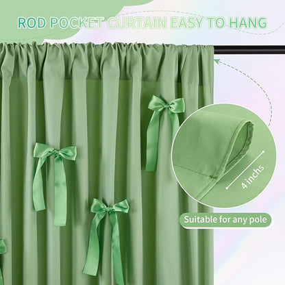 Sage Green Backdrop Curtain - 5.8×8ft Backdrop Fade Resistant Polyester Background for Wedding Arch Garden Party Decoration