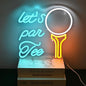 Let's Par Tee Neon Sign Golf Club Led Neon Lights for Wall Decor Light Up Signs For Sports Golf Shop Living Room Bedroom Home Bar Club Man Cave Gym Birthday Party Decorations Gifts