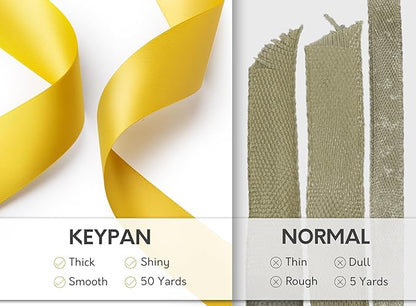 Yellow Ribbon 1-1/2 Inch x 50 Yards Double-Faced Satin Ribbons for Crafts Gift Wrapping Flower Bouquet Wedding Paper Holiday Decorating