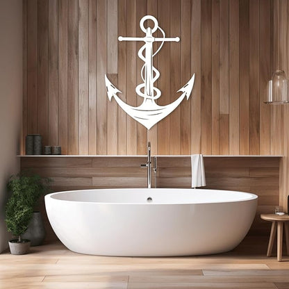 XXQ Anchor Metal Wall Decor, Anchor Metal Wall Art for Bedroom Living Room Dorm Antique Anchor Wall Decor Antique Metal Anchor Farmhouse Decor (Whhite, 35" x 53" / 90 x 135cm)