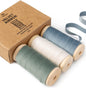 Vitalizart Velvet Ribbon Dusty Green Blue 3/8" x 15 Yd Fabric Trim 3 Rolls * 5 Yd for Christmas Wreath Decoration Craft Ornaments Gift Wrapping Bows