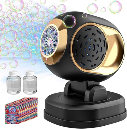 BOMOCO Bubble Machine Battery Operated Durable Bubble Blower Machine Automatic Bubble Machines for Kids Toddlers Parties Wedding Birthday Summer Outdoor Indoor Beach Halloween Favors, Black