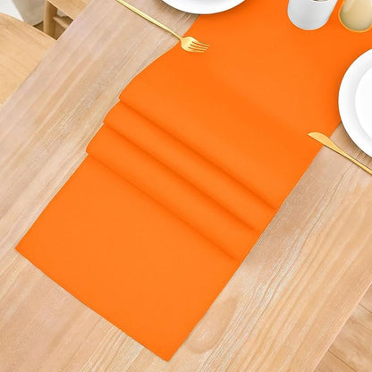 2 Pack Orange Small Short Table Runner 12 x 24 Inch Solid Color Runners Coffee Table Dresser for Daily Party Home Decoration