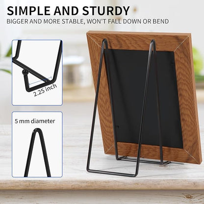 Decolore 5 Pack 10.3 Inch Black Plate Stands Picture Easels for Display Large Book Stands for Picture, Decorative Plate, Book, Frame, Tabletop Poster