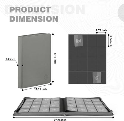Premium Card Binder 16 Pocket,Trading Card Binder Holds up to 1000+Cards Sturdy Card Collection Album, Card Holder Folders for MTG, TCG, Game Cards & Sports Cards