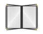 Goodsmart Restaurant Menu Covers - 25 Pack Black 8.5" x 11", 4-Page/8-View, Side-Loading Vinyl Menu Holders with Clear Sleeves, Double-Stitched, Leather-Style Café Covers, Morning Menu Homeschool