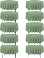 BRILLMAX 10 Pack Sage Green Round Tablecloths 90 Inch - Circle Bulk Linen Polyester Fabric Washable Table Cloth Cover for Wedding Reception Banquet Birthday Party Buffet Restaurant