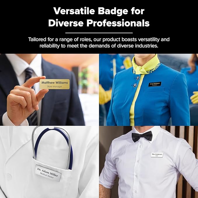 Name Tag, Magnetic Name Tags, Personalized Name Tags, 1.5 x 3 Inches, Durable Engravable Impact Acrylic Material, Made in The USA by My Sign Center (Classic Rectangle)