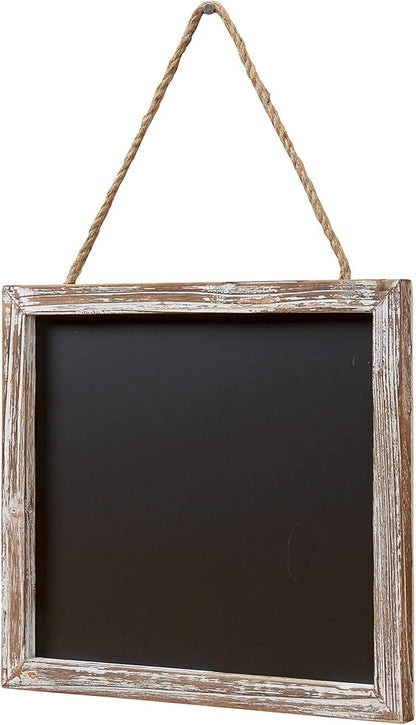 Barnyard Designs Magnetic Hanging Chalkboard Sign – Rustic Decorative Display Presentation Board for Office, School Supplies, Kitchen, Restaurant, Weddings and More, 11” x 10” (2 Pack)