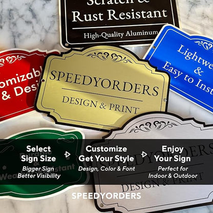 Custom Personalized Red Brick Style 12x12inch Outdoor Aluminum Driveway Signs, Weatherproof