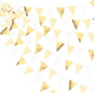 White and Gold Party Decorations Gold Beige White Fabric Triangle Pennant Banner Flag Bunting Garland for Graduation Wedding Birthday Bridal Shower Anniversary Engagement Baptism Party Supplies