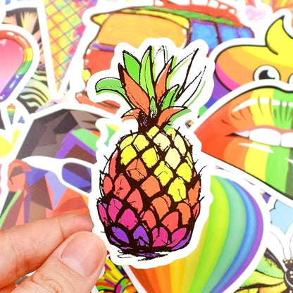 QTL Rainbow Stickers for Kids Pride Stickers for Water Bottles Laptop LGBT Waterproof Vinyl Packs 50Pcs
