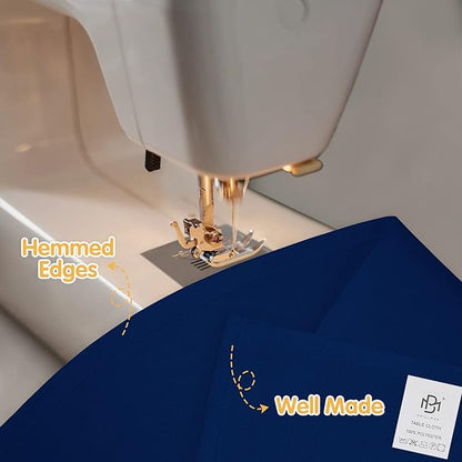 BRILLMAX 10 Pack Navy Blue Tablecloths for 8 Foot Rectangle Tables 60 x 126 Inch - 8ft Rectangular Bulk Linen Polyester Fabric Washable Cloth Cover for Wedding Reception Banquet Birthday Party