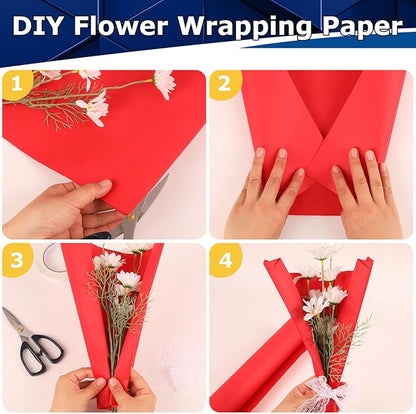 Vanhench 30"×1200" (100') Red Wrapping Paper Roll, Craft Paper for Wedding, Birthday, Holiday & Mother's Day Gifts Wrapping, Bulletin Board Paper