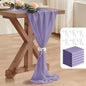2 Pack 10 Ft Chiffon Table Runner Light Purple Gauze Long Table Runners 27x120 Inches Sheer Tulle Table Runner for Rustic Wedding Reception Bridal Shower Decorations Birthday Party