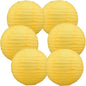 BEISHIDA 6-Inch Yellow Round Paper Lanterns Decorative Hanging Asia Chinese Japanese Paper Lanterns Lamp for Birthday Halloween Wedding Baby Bridal Shower Fall Home Decor Party Decoration（6 Packs）