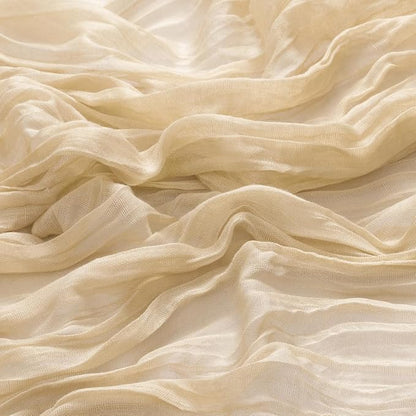 MLMW 10 Pack Champagne Gold Table Runner Cheesecloth Boho Gauze Rustic Cheese Cloth 160 inch Sheer Wedding Table Runner 13.3ft for Thanksgiving Party Baby Bridal Shower Birthday