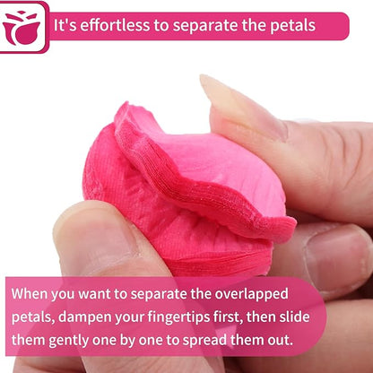 1000 Pcs Artificial Fake Rose Petals,Flower Petals for Romantic Night, Engagement, Party, Wedding, Event Flower Decorations, in Bulk(Light Rose with Dark Rose)