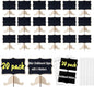 20 Pack Mini Chalkboard Signs Small Reusable Message Boards with Stand for Food Labels Party Buffet, Bakery, Weddings Place Cards Name Tags Table Numbers, with Markers and Blackboard Stickers