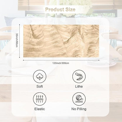 1 Pack Nude Cheesecloth Table Runner 35x120 Inch 10Ft Rustic Gauze Cheese Cloth Table Runner Sheer Cheesecloth Table Runners for Wedding Party Bridal Shower Decoration