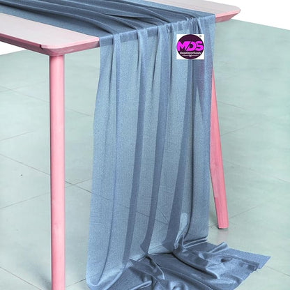 MDS Halloween Chiffon Table Runner - 15 Pack, 29 x 170 Inches, 14ft Each - Sheer Spooky Table Runners for Haunted House Parties, Trick-or-Treat Tables, Witchy Décor, Wedding & Events - Dusty Blue