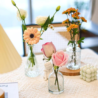 Arme Glass Bud Vase Set of 60 Pcs, Small Clear Glass Bud Vases in Bulk for Flowers, Rustic Wedding Centerpieces and Vintage Decorations, Perfect for Home, Table and Events with Elegant Design