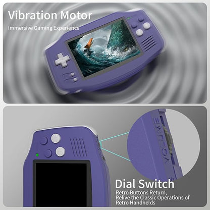 RG34XX Retro Handheld Game Consoles RG34XX Classic Retro Gaming Console 32+64G Card Preloaded Games 5000+ rg34xx Portable Gaming Console Linux 64-bit 3500mAh Battery WiFi Bluetooth HD and TV Output Indigo
