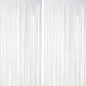2 Pack White Tinsel Foil Fringe Curtains, White Party Decorations, Metallic Tinsel Party Streamers Backdrop for Birthday Baby Shower Graduation Wedding Anniversary Party Decorations