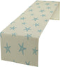 Sea Turtle Table Runner Marine Life Starfish Nautical Blue Green Ocean Theme Kitchen Table Decorations for Indoor Outdoor Home Party Decorations 13 * 108 Inch