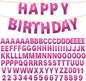 TaoBary 112 Pcs DIY Letter Kit Glitter Customizable Banner Letters Include 107 Letters and Numbers 3 Rope and 2 Needles for Birthday Halloween Christmas Wedding Valentine Party Decor(Bright Pink)