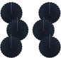 Black Party Decorations,Halloween Decor Events Accessories,Black Birthday Decorations,Anniversary Decorations for Party,Birthday Decorations for Men 16in Hanging Paper Fans 30 Color DIY Set(Black)