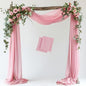 Wokceer Wedding Arch Draping 2 Panels 28.7" x 20FT Blush Pink Sheer Fabric Backdrop for Ceremony, Birthday Party, Bridal Shower Decoration