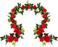UKELER 2 Pack 14FT Artificial Rose Vines Red Flower Garland Artificial Rose Flowers with Green Leaves Floral Plant for Wedding Arch Party Garden Craft Home Decor