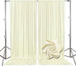 10ft x 10ft Ivory White Backdrop Curtains for Parties, Fabric Satin Background Curtain with Rod Pockets for Weddings, Birthday, Baby Shower, Photography, Graduation Party Backdrop Drapes, 2 Panels