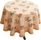 patdrea Designer Small Yellow Floral Linen Table Cloth for Round Table,Durable Breathable Tablecloth,Fall Dacorative for Kitchen Dining,Holiday Christmas,Thanksgiving,Diameter 55"-Cornflowers