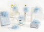 HUIHUANG Blue Bows for Gift Wrapping Burst Curly Gift Bows 5 inch x 8 Counts Self-Adhesive Curly Ribbon Bow for Presents, Treat Bags, Baby Shower Favors, Wrapping Accessories, Party Decor