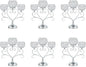 6 Pcs Silver 3-Arm Heart Tea Light Candle Holder - Crystal & Metal Wedding Centerpiece Decor, Sparkling Table Decor for Anniversaries/Romantic Tabletop Home/Dinner Party/Events
