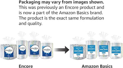 Amazon Basics Ultra Paper Plates, 8.62 Inch, Disposable, 880 Count (4 pack of 220)