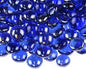 KINGOU Flat Glass Gems/Marbles/Stones/Beads for Vase Filler, Table Scatter, Games - 1 Lbs (17-19mm, Approx. 3/4")- Sapphire Blue Luster