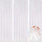 Backdrop Curtains Iridescent Sequin Fabric 3 Pieces 2ftx8ft Glitter Fabric for Party Photography Backgrounds