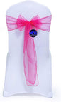 MDS Pack of 75 PCS Organza Chair Sashes Wider Dining Chair Bows Ribbon Tie Back for Wedding Party Birthday Bridal Shower Reception Event Banquet Home Chair Cover Decoration - Magenta