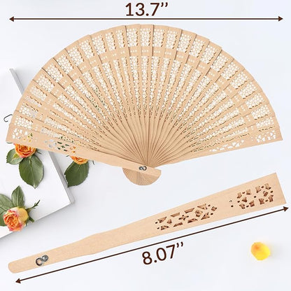 100Pcs Personalized Folding Hand Fans Custom Engraved Summer Wedding Fans,Personalized Wooden Fans Party Favor Bridal Shower Gifts for Guests