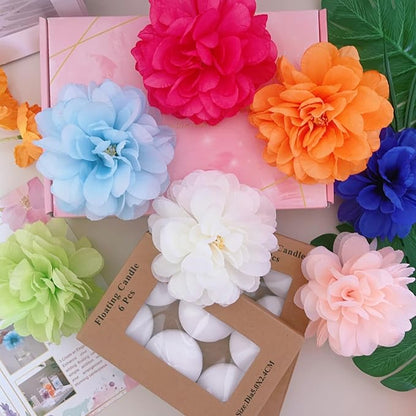 24 Pcs Floating Candles for Centerpieces and Floating Flowers Vase Fillers for Centerpieces Rose Red Artificial Flowers for Wedding Table Party Home Decoration