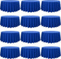 Fani 12 Pack 90 Inch Royal Blue Polyester Round Tablecloth, Stain and Wrinkle Resistant, Washable Table Cover for Wedding Party, Dining Table, Buffet, Parties, Camping